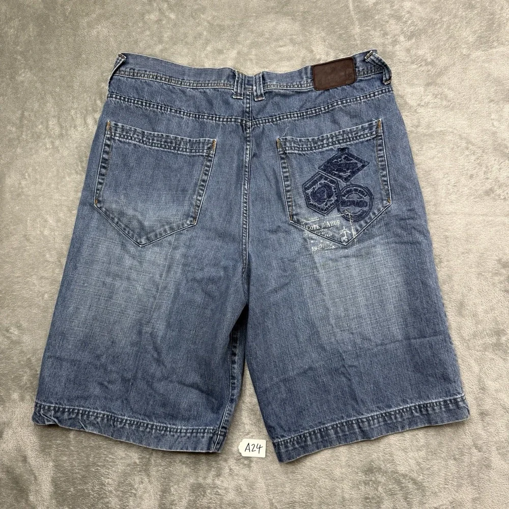 VINTAGE Phat Farm Denim Jean Shorts Blue Jorts Baggy Skater Hip Hop Y2K Size 42